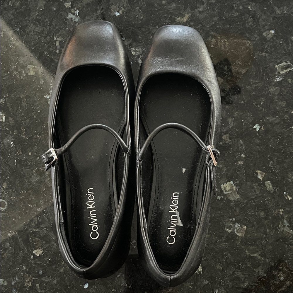 Calvin Klein Women's Black Square-Toe Flats